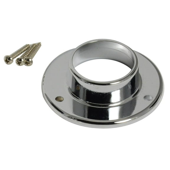 CKP #30 1-1/4" Closet Rod Flange, Polished Chrome (Sold As Pair)