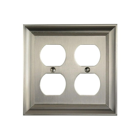CKP #31194 Impressions Collection Double Duplex Wall Plate, Brushed Nickel