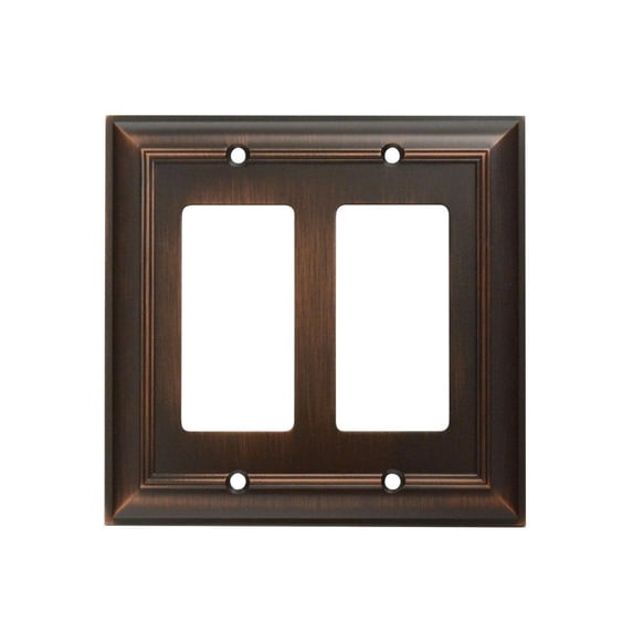 CKP #31195 Impressions Collection Double Rocker Wall Plate, Oil-Rubbed Bronze