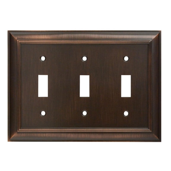CKP #31198 Impressions Collection Triple Toggle Wall Plate, Oil-Rubbed Bronze