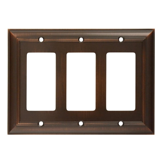 CKP #31199 Impressions Collection Triple Rocker Wall Plate, Oil-Rubbed Bronze