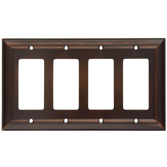 CKP #31201 Impressions Collection Quad Rocker Wall Plate, Oil-Rubbed Bronze