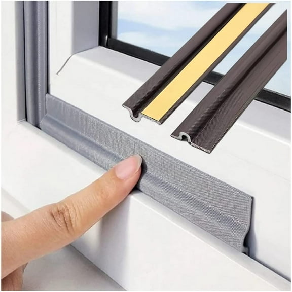 CKPFZ PU Foam 80" x 3cm x 0cm T Shape Weather Stripping Windows Doors Brown