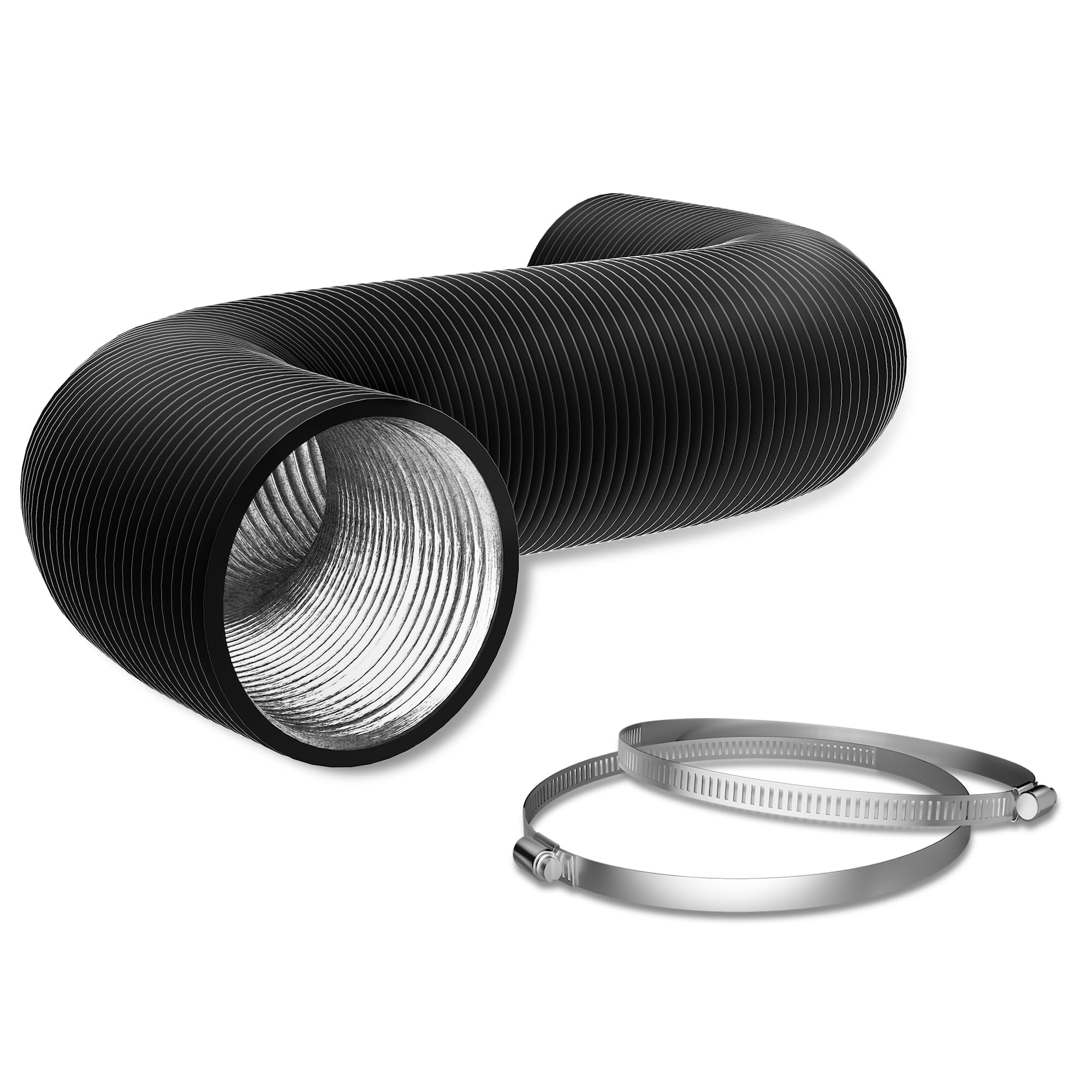 CKSFAN 14" x 16ft Aluminum Ducting, 4-Layer Vent Hose for HVAC, Dryer, Heating/Cooling, 2 Clamps Included