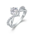 thumbnail image 1 of CKT Fine Jewelry S925 Sterling Silver Plated 18k White Gold Ring with 1 Carat Moissanite Stone, Perfect for Weddings and Engagements Women Rings, 1 of 6