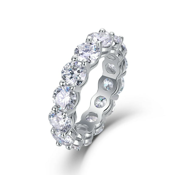 CKT Luxury S925 Sterling Silver Diamond Ring Plated with 18K White Gold Women's 7 Carat Moissanite Engagement Ring Fine Jewelry
