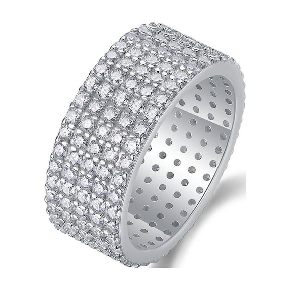 CKT Luxury S925 Sterling Silver Rings Plated with 18K White Gold Women's 2.925 Carat Moissanite Engagement Diamond Ring Exquisite Fine Jewelry