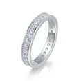 thumbnail image 1 of CKT S925 Sterling Silver Plated 18K White Gold 0.9 Carat Moissanite Trajectory Ring Women's New Sparkling Wedding Band Fine Jewelry, 1 of 10