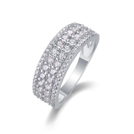 CKT S925 Sterling Silver Plated 18K White Gold Fortune Turns Luxury Ring for Women 1.068 Carat Moissanite with GRA Certificate Wedding Fine Jewelry