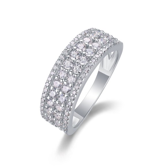 CKT S925 Sterling Silver Plated 18K White Gold Fortune Turns Luxury Ring for Women 1.068 Carat Moissanite with GRA Certificate Wedding Fine Jewelry