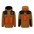 thumbnail image 1 of CKpwisy Heated Jackets Unisex Heated Coat 5 Heating Area USB Charging Heated Jacket Casul Zip Up Heated Coat Brown XXXL, 1 of 4