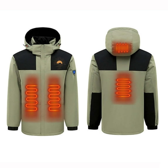 CKpwisy Heated Jackets Unisex for Riding Skiing Heating Jackets Battery Not Included Jackets Army Green XXL