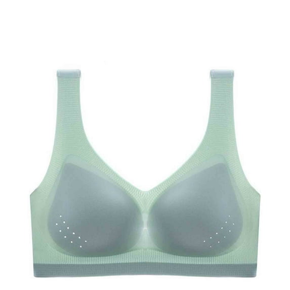 CKpwisy Ice Silk Lace Cooling Comfort Bra Built-in Bra Everyday Lingerie Seamless Wireless Push up Bras for Older Women Everyday Bras No Underwire