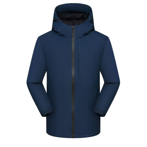 CKpwisy Lightweight Rain Jackets 2025 New Packable Rain Coats Fall Winter Active Outdoor Hiking Windbreaker Solid Lined Zip Up Raincoats with Pockets Clearance Navy XXXL