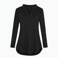 thumbnail image 1 of CKpwisy Nursing Tops for Breastfeeding Maternity 3/4 Rolled Sleeve Breastfeeding Shirts for Women Henley V Neck Tunic Work Chiffon Blouses Tops Shirts, 1 of 7