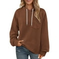 thumbnail image 1 of CKpwisy Oversized Hoodie for Womens Drawstring Pocket Pullover Hoodies Casual Solid Long Sleeve Textured Tops Fall Fashion Outfits, 1 of 5