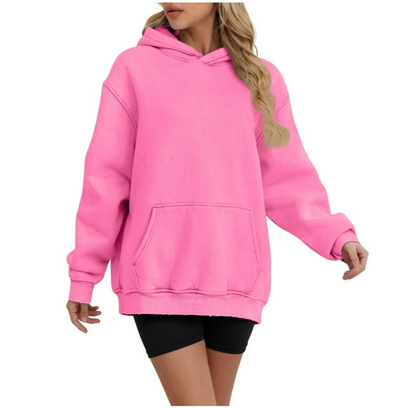 CKpwisy Oversized Hoodies for Women Comfrt Long Sleeve Drop Shoulder Hoodie Plus Size Solid Color Pullovers Womens Fall Fashion Winter Clothes with Pocket