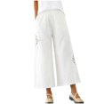 thumbnail image 1 of CKpwisy Plus Size Cropped Pants for Women Loose Casual Embroidered Pull On Capri Pants with Pockets Summer Fashion Beach Pants Trendy Wide Leg Crop Lounge Pants, 1 of 6