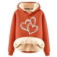 thumbnail image 1 of CKpwisy Sherpa Lined Hoodies for Women Fall Fashion 2025 Heart Graphic Long Sleeve Sweatshirts Winter Warm Fleece Pullovers 2025 New Clothes, 1 of 2