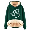 thumbnail image 1 of CKpwisy Sherpa Lined Hoodies for Women Fall Fashion 2025 Heart Graphic Long Sleeve Sweatshirts Winter Warm Fleece Pullovers 2025 New Clothes, 1 of 2