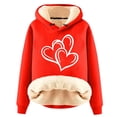 thumbnail image 1 of CKpwisy Sherpa Lined Hoodies for Women Fall Fashion 2025 Heart Graphic Long Sleeve Sweatshirts Winter Warm Fleece Pullovers 2025 New Clothes, 1 of 2