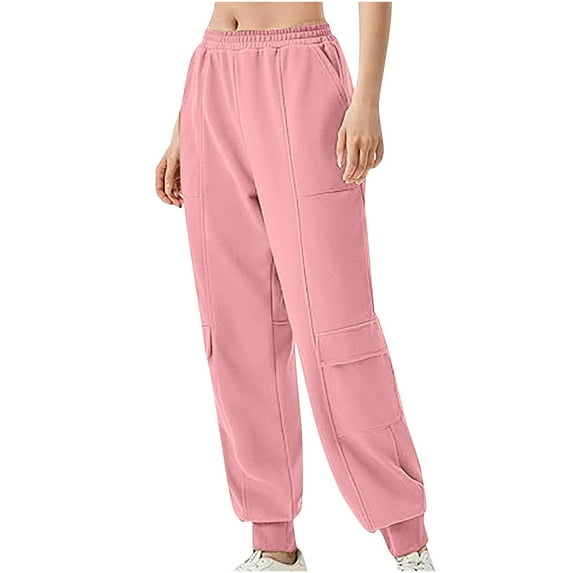 CKpwisy Sweatpants for Women 2025 New Spring Winter Trousers Elastic Waist Elastic Bottom Lounge Pants Fall Workout Athletic Pants Trendy Lined SweatPant