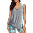 thumbnail image 1 of CKpwisy Women Blouson Tankini Tops Swimwear Push up Strappy Swim Top with Boy Shorts Two Piece Bathing Suit for Women Swimsuits Sporty Swimwear, 1 of 4