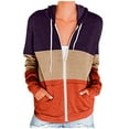 thumbnail image 1 of CKpwisy Women's Causal Hoodies Zip Up Jackets Long Sleeve Oversized Color Block Sweatshirt Pullover with Pockets Deal of the Week, 1 of 6