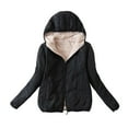 thumbnail image 1 of CKpwisy Women's Quilted Puffer Jackets Winter Warm Fleece Lined Zip Up Hooded Coats Padded Dolman Long Sleeve Thicken Jacket Fashion 2025 Outwear, 1 of 2
