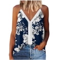 thumbnail image 1 of CKpwisy Women's Spaghetti Strap Camis Tops Soft Trendy Sexy Deep V Neck Summer Tank Tops Elegant Floal Print Sleeveless T-shirts Blouses Baggy Vests, 1 of 4