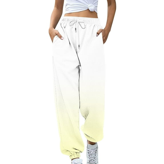 CKpwisy Women's Tie Dye Sweatpant Sports High Waisted Loose Baggy Fleece Gym Jogger Sweatpants Soft Comfy Drawstring Graidient Lounge Pants with Pocket Fall Fashion 2025