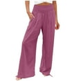 thumbnail image 1 of CKpwisy Women's Wide Leg Yoga Pant Flowy Wide Leg Beach Pants with Pockets Comfy Loose Sweatpants High Waist Lounge Casual Athletic Pant Workout Joggers Pant, 1 of 5