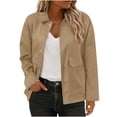 thumbnail image 1 of CKpwisy Womens Bomber Jackets Lightweight Casual Snap Button Jacket Crop Coat Fashion Long Sleeve Outerwear with Pockets, 1 of 6