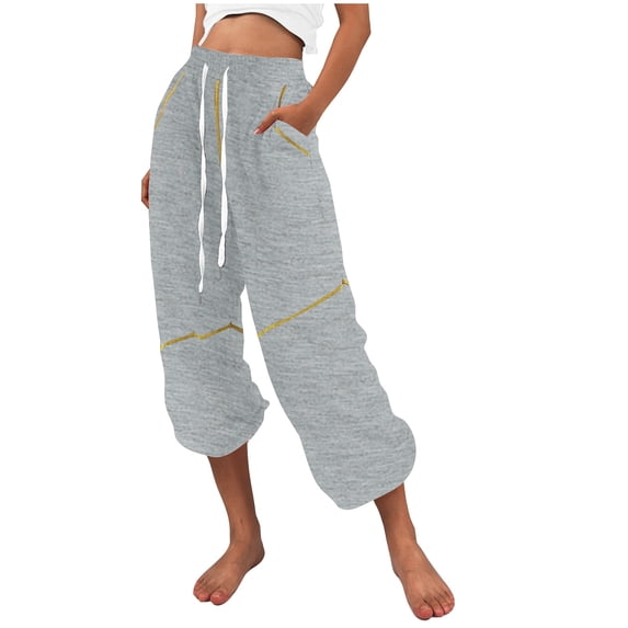 CKpwisy Womens Elastic Bottom Sweatpants Casual Baggy Oversized Sweat Pants Pockets High Waist Sporty Gym Athletic Fit Jogger Pants Lounge Trousers Clearance 2025
