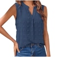 thumbnail image 1 of CKpwisy Womens Loose Fit Tank Tops Swiss Dot Sleeveless Shirts Casual V Neck Solid Color Blouses Summer Going Out Fashion Babydoll Tunic Top for Jeans, 1 of 3