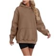 thumbnail image 1 of CKpwisy Womens Oversized Hoodies Winter Warm Long Sleeve Hooded Sweatshirts Pullover 2025 Fashion Solid Color Tops Trendy Outfits, 1 of 5