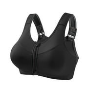 CKpwisy Zip Front Sports Bra for Women Plus Size Workout Fitness Running Underwear Medium High Impact Support Molded Cup Wireless Sports Bras No Underwire