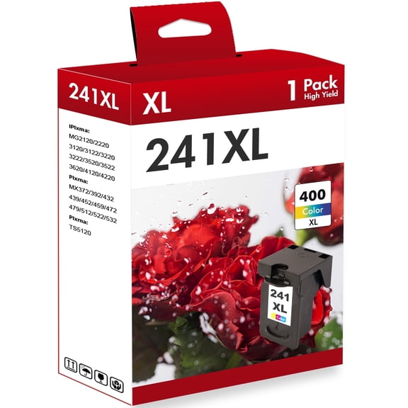 CL-241XL 240 XL 241 XL Ink Cartridge Compatible for Canon 241 for MG3620 MX470 MG3520 TS5120 MG3522 MG3122 MX432 MX512 MX532 MX372 Printer CL 241xl (1 Pack Tri-color)