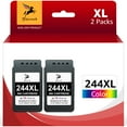 thumbnail image 1 of CL 244XL Ink Cartridge Replacement for Canon 244 CL-244XL CL244 Fit for MX490 MX492 MG2522 MG2922 TR4520 TR4522 TS3322 TS3122 TS202 Printer (Color, 2-Pack), 1 of 7