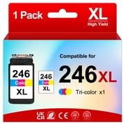 246XL Color Ink Cartridge 1 Pack Compatible with Canon 246 Color Ink 246XL CL-246XL CL-246 XL CL246XL Ink Works for PIXMA MG2522 TS3122 MX492 MX490 TR4500 TR4520 TS3322 Printer,1 Tri-Color