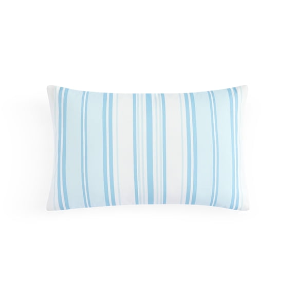 Coastal Living 12" x 18" Blue Striped 100% Cotton Decorative Throw Pillow for Couch or Bed