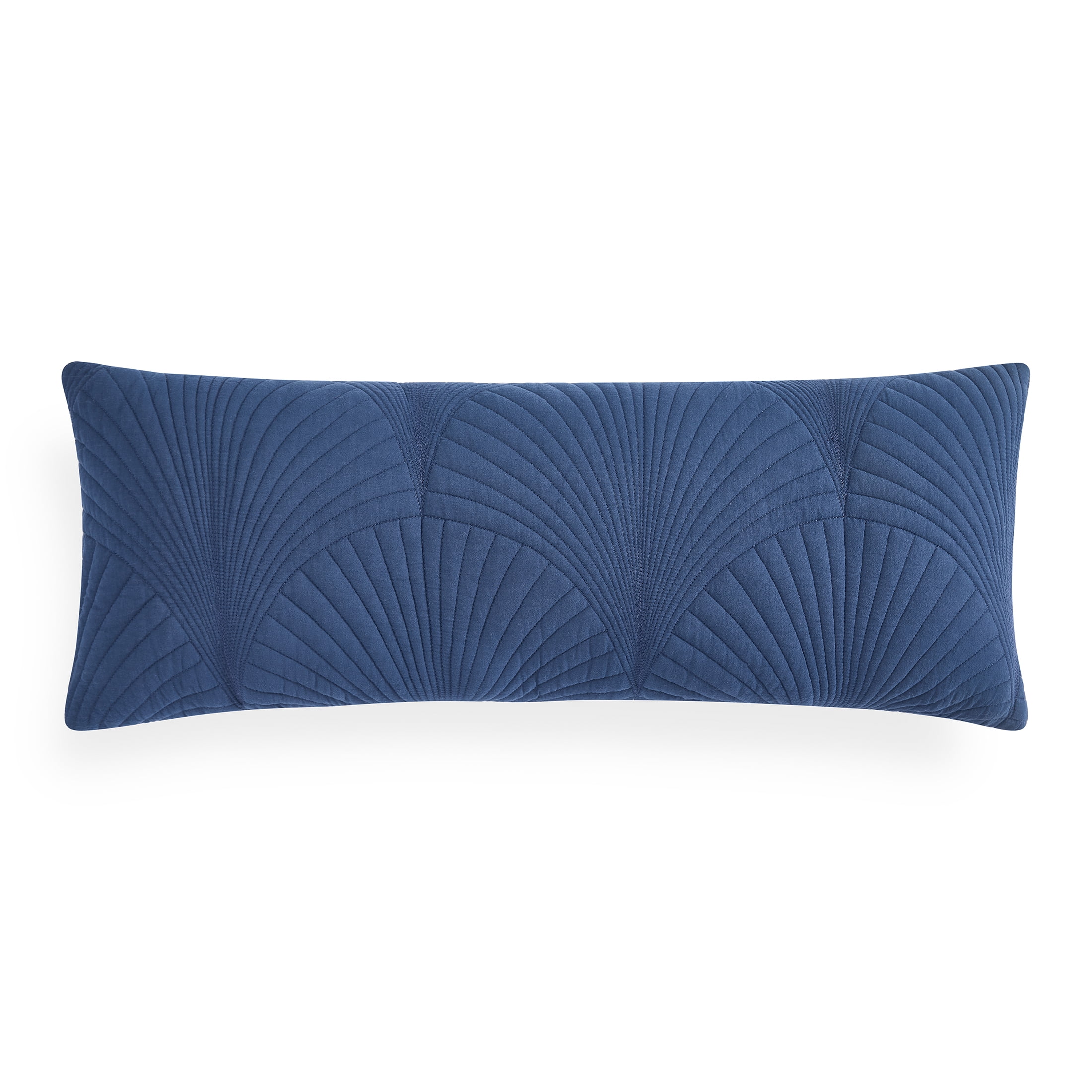 Coastal Living 14" x 36" Blue & White 100% Cotton Decorative Bolster Pillow for Bed