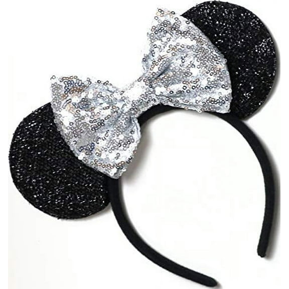 CL GIFT Silver Mickey Ears, Sparkly Mickey Ears, Silver Minnie Ears, Rainbow Ears, Minnie Ears, Rose Gold Mickey