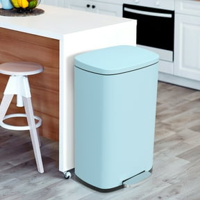 CL.HPAHKL 13 Gallon (50L)Trash Can ,Kitchen Trash Can, Stainless Steel with Lid, Foot Pedal and Inner Bucket, Fingerprint-Resistant Soft Close Lid Garbage Can, Pedal Rubbish Bin for Home Office