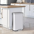 thumbnail image 1 of CL.HPAHKL 13 Gallon (50L)Trash Can ,Kitchen Trash Can, Stainless Steel with Lid, Foot Pedal and Inner Bucket, Fingerprint-Resistant Soft Close Lid Garbage Can, Pedal Rubbish Bin for Home Office, 1 of 8