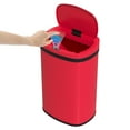 thumbnail image 1 of CL.HPAHKL 13 Gallon Kitchen Trash Can with Lid, Stainless Steel Oval Automatic Garbage Can for Home Office Bedroom Living Room Garage, Large Capacity Trash Bin Trashcan, Red, 1 of 8