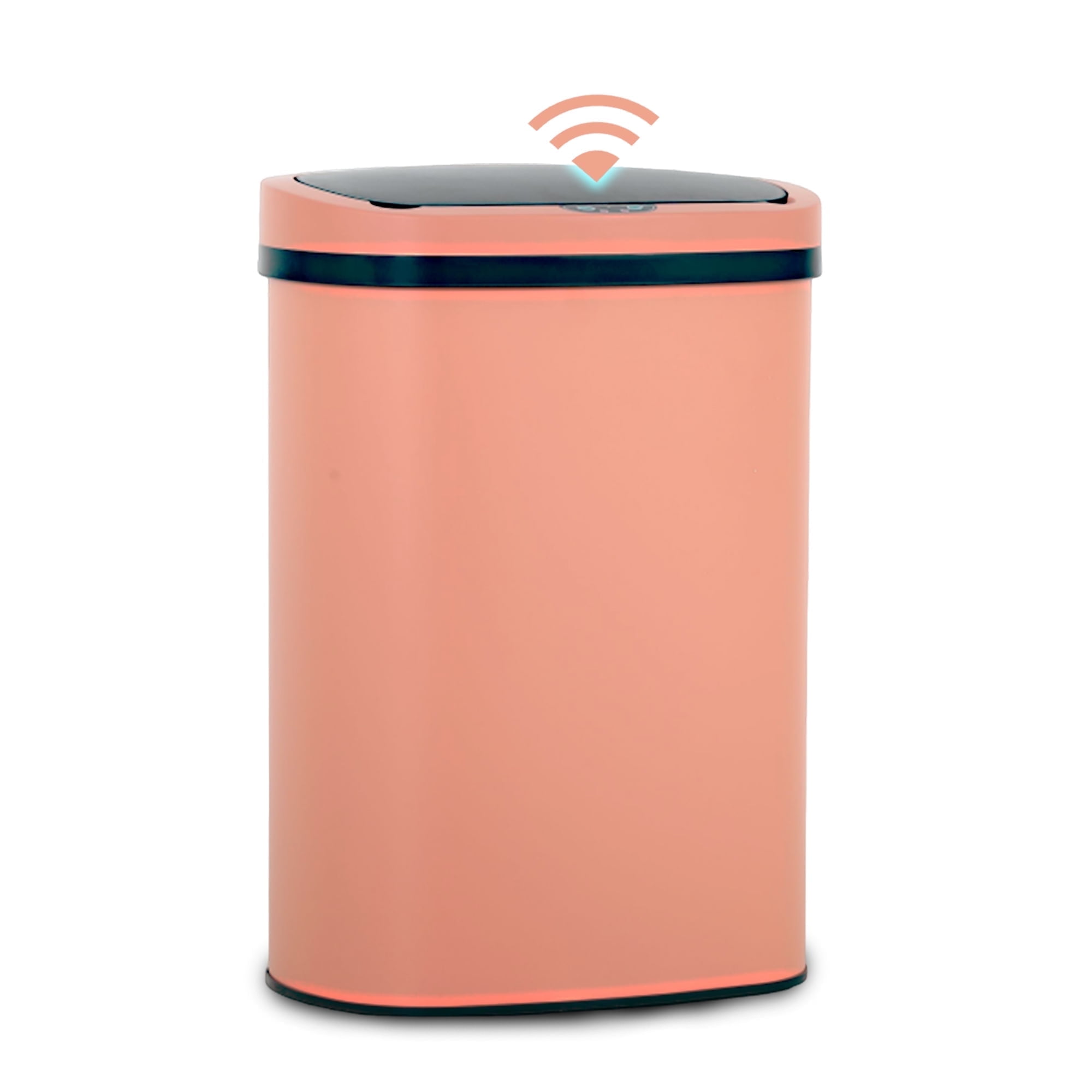CL.HPAHKL 13 Gallon Kitchen Trash Can, Touchless Motion Sensor Trash Can 50 Liter High-Capacity Automatic Trash Cans Stainless Steel Garbage Can with Lid for Home Bathroom Bedroom Office, Pink