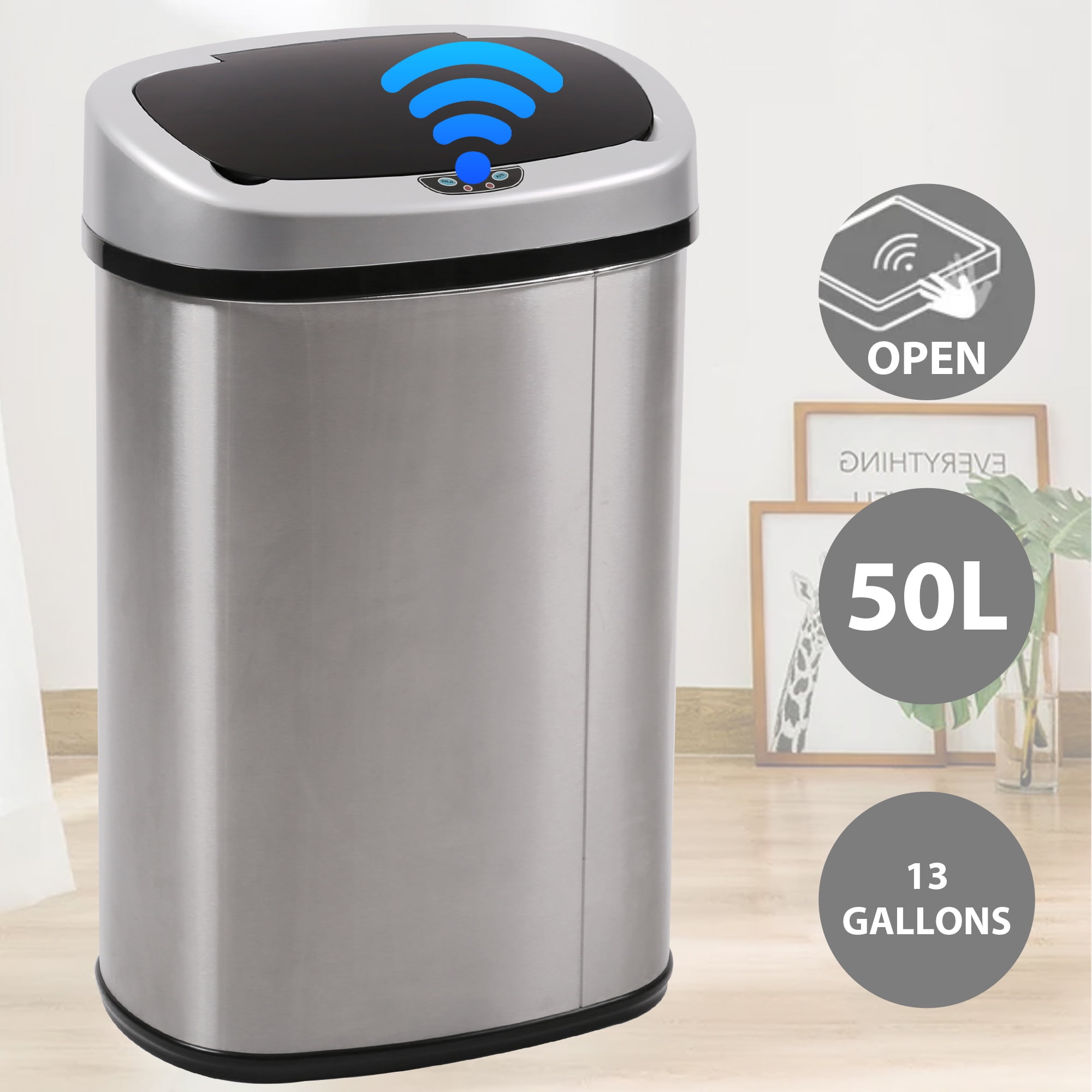 CL.HPAHKL 13 Gallon Trash Can with TouchFree & Motion Sensor
