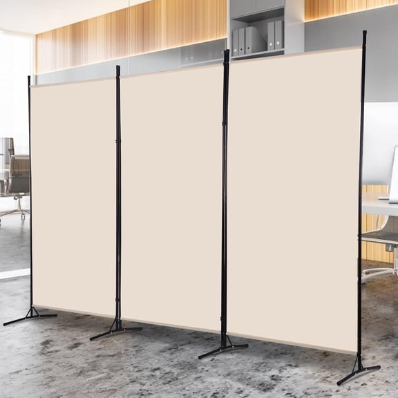 CL.HPAHKL 3 Panel Room Divider Folding Privacy Screen, Freestanding Wall Divider Room Partition for Home Office Bedroom, Beige