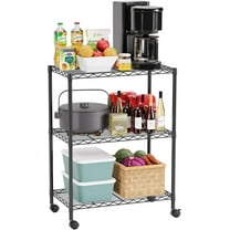 CL.HPAHKL 3-Tier Utility Storage Shelves, Metal Wire Shelving Unit Height Adjustable Storage Rack for Kitchen, Closet, Pantry, Garage, Bathroom, Laundry, 13" D x 23" W x 31" H, Black